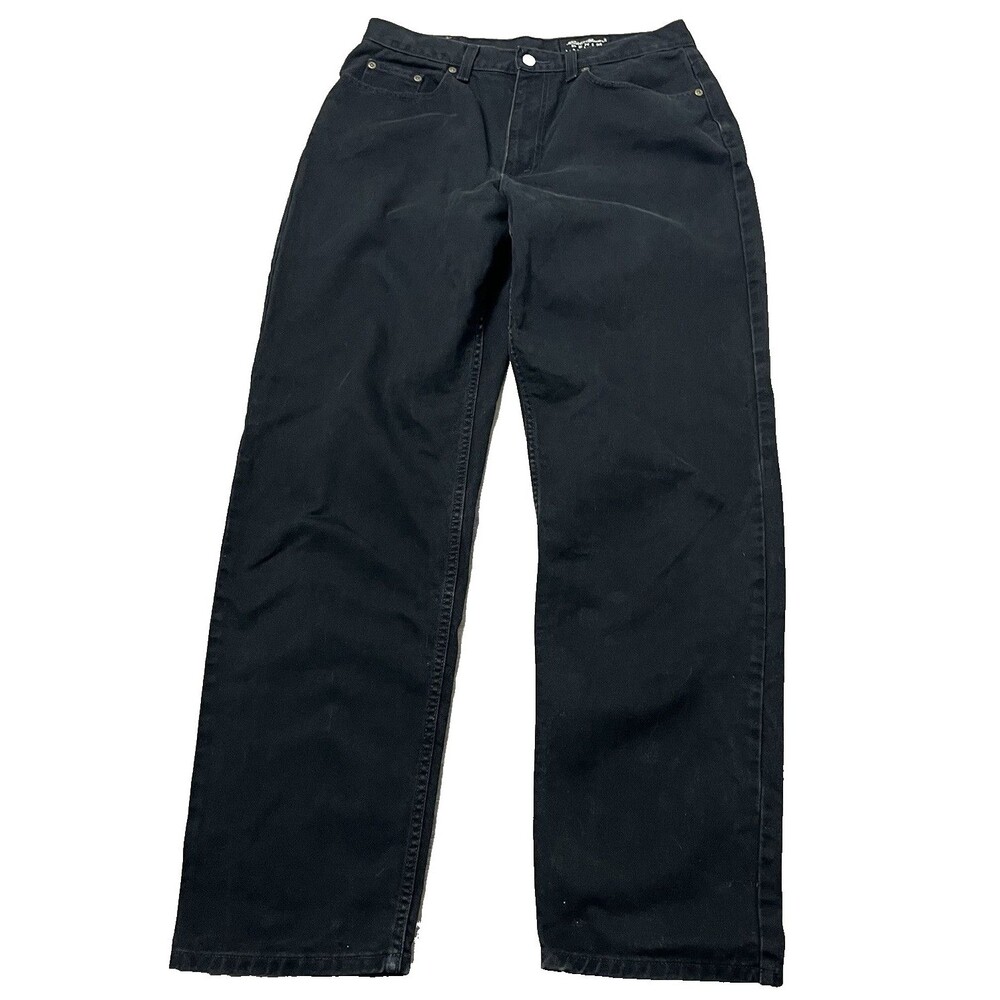 Eddie Bauer Jeans Relaxed Fit Straight Leg Black Denim 100% Cotton Urban 35x34